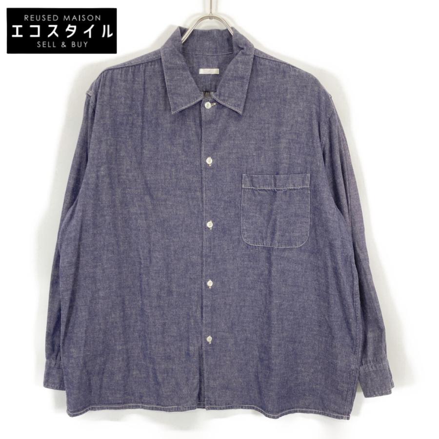 COMOLI コモリ ブルー Q03-02005 パープル ダンガリーシャツ 3