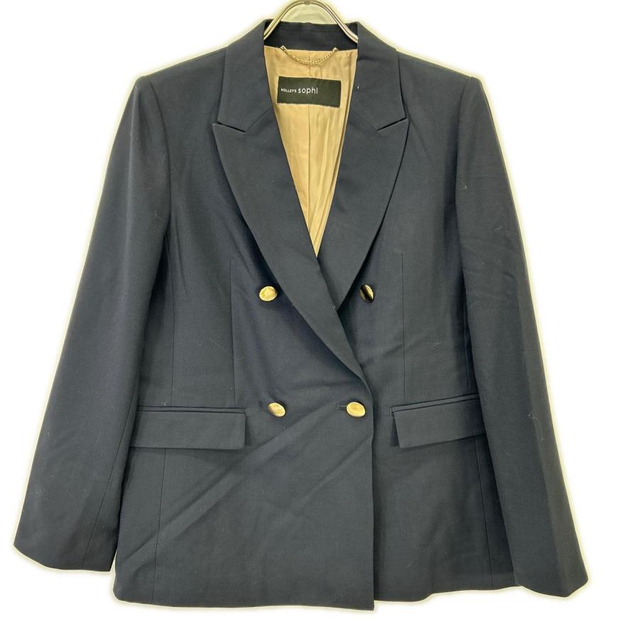 美品 NOLLEY'S sophi ウォッシャブル ジャケット 金ボタン ノーリーズソフィー 24AW ネイビー ウール混ウォッシャブル 金ボタン