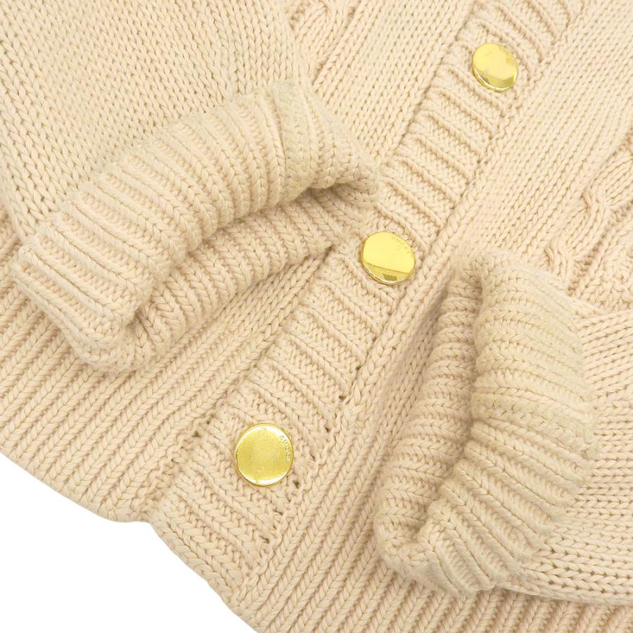 グッチ　ニットカーディガン　金ボタン　ケーブル　ベージュ　コットン　メンズ　XS グッチニットカーディガン金ボタンケーブルベージュコットンメンズXS