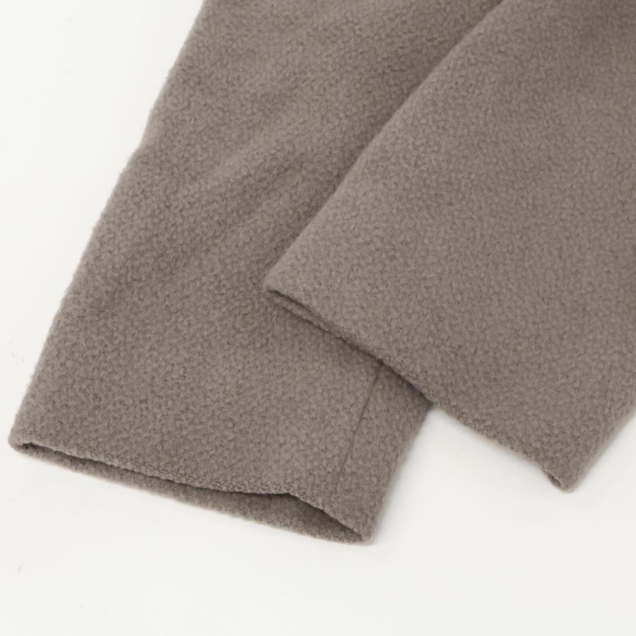 evam eva ウールアンゴラ ノーカラーコート 1 チャコール 定価7.1万】エヴァムエヴァ evam eva wool angora no collar coat ノー