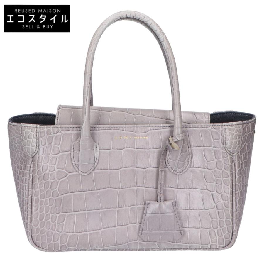 ADMJグレー レザー トートバッグ