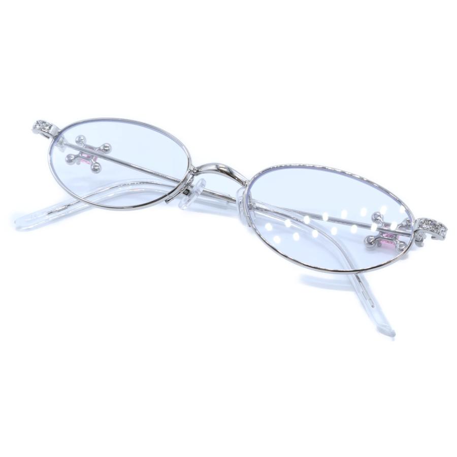 アンティークシルバー メタルフレーム オーバルメガネ メガネ