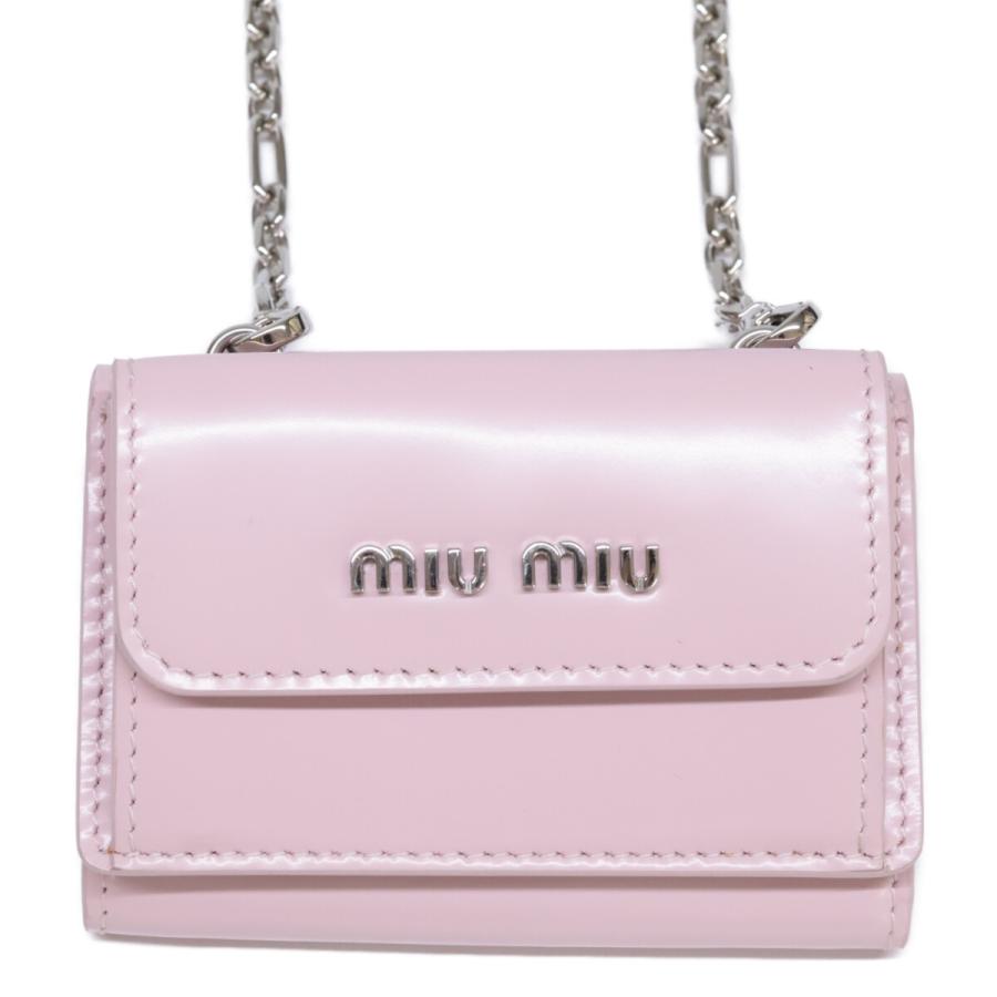 miu MIUMIU ミュウミュウ 5MR027 クリスタルチェーン ミニウォレット  