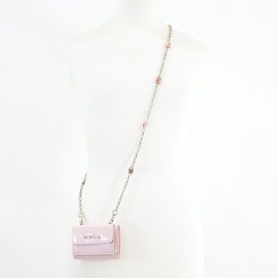 miu MIUMIU ミュウミュウ 5MR027 クリスタルチェーン ミニウォレット  