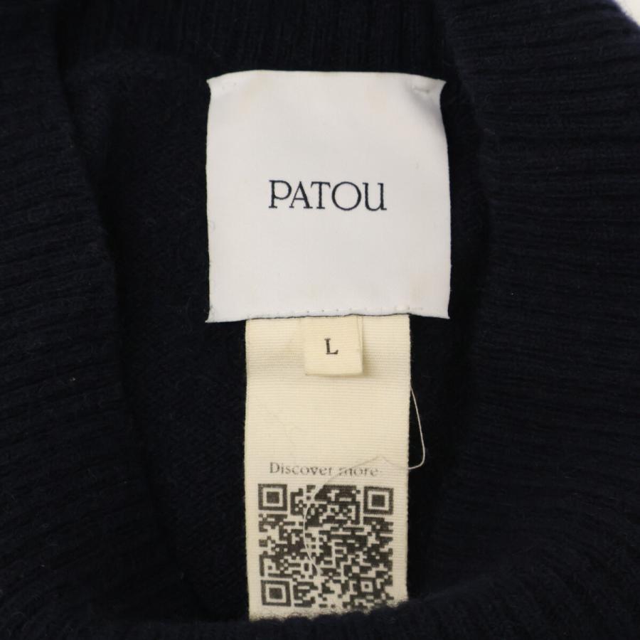 PATOU パトゥ ネイビー 21AA4ーKN053-42 ロゴ入りセーター L トップス  