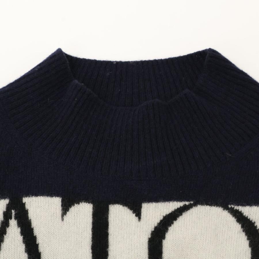 PATOU パトゥ モックネックウールセーター XS ダークネイビー イタリア製 PATOU パトゥ ネイビー 21AA4ーKN053-42 ロゴ入りセーター L トップス