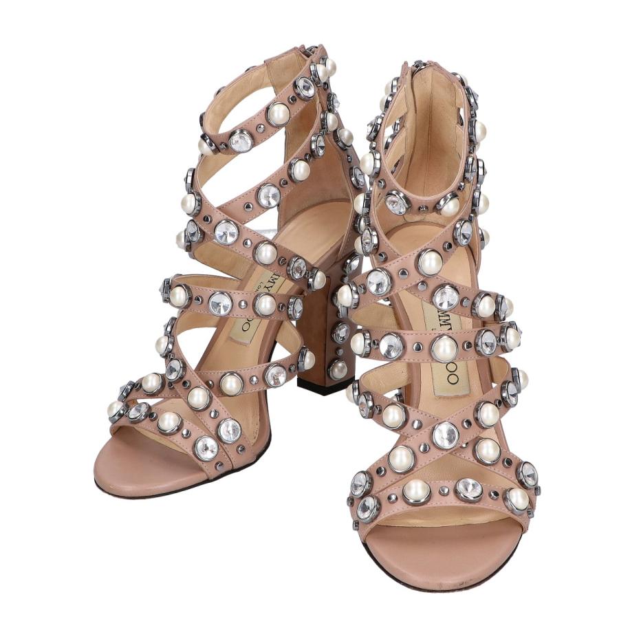 JIMMY CHOO ジミーチュウ ビジュー/スタッズ付 クロスストラップ
