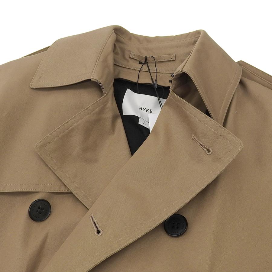 HYKE★ビッグフィット★ベージュ ダブルブレスト トレンチコート★サイズ1 HYKE☆ビッグフィット☆ベージュ ダブルブレスト トレンチコート
