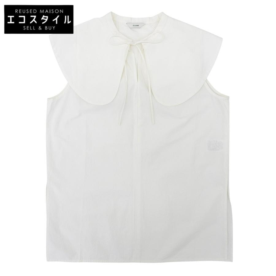 クラネ 新品同様 ROUNDED FLAT COLLAR SHIRT トップス レディース ホワイト 1 14122-4262 23SS 1 新品同様 CLANE クラネ ROUNDED FLAT COLLAR SHIRT トップス