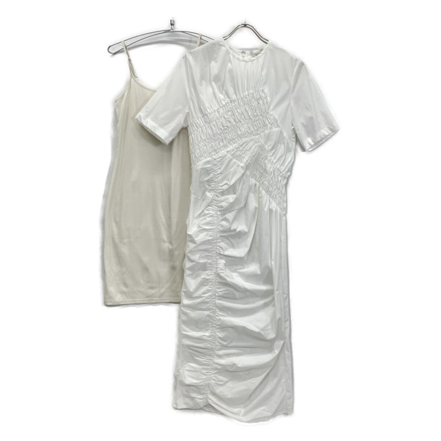 CLANE（クラネ） 25SS 18112-5182 ホワイト RANDOM SHIRRING ONEPIECE