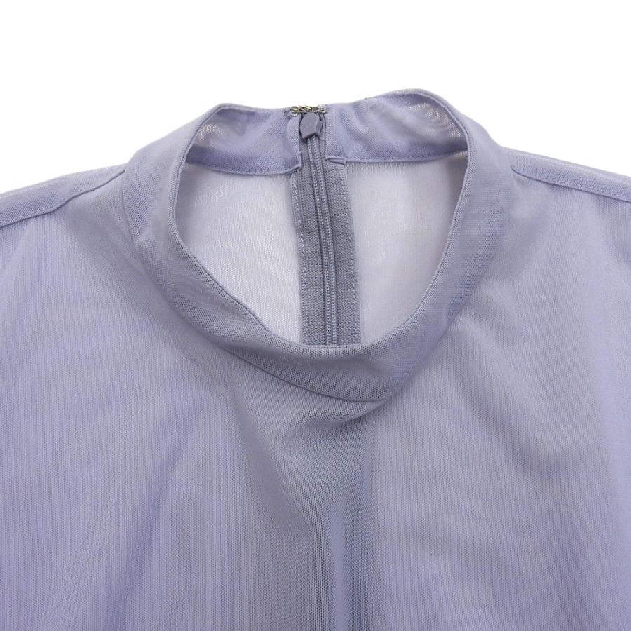 クラネ 新品同様 SHEER MESH CURVE SLEEVE TOPS トップス レディース ブルー 1 16122-4152 24SS 1 新品同様 CLANE クラネ SHEER MESH CURVE SLEEVE TOPS トップス