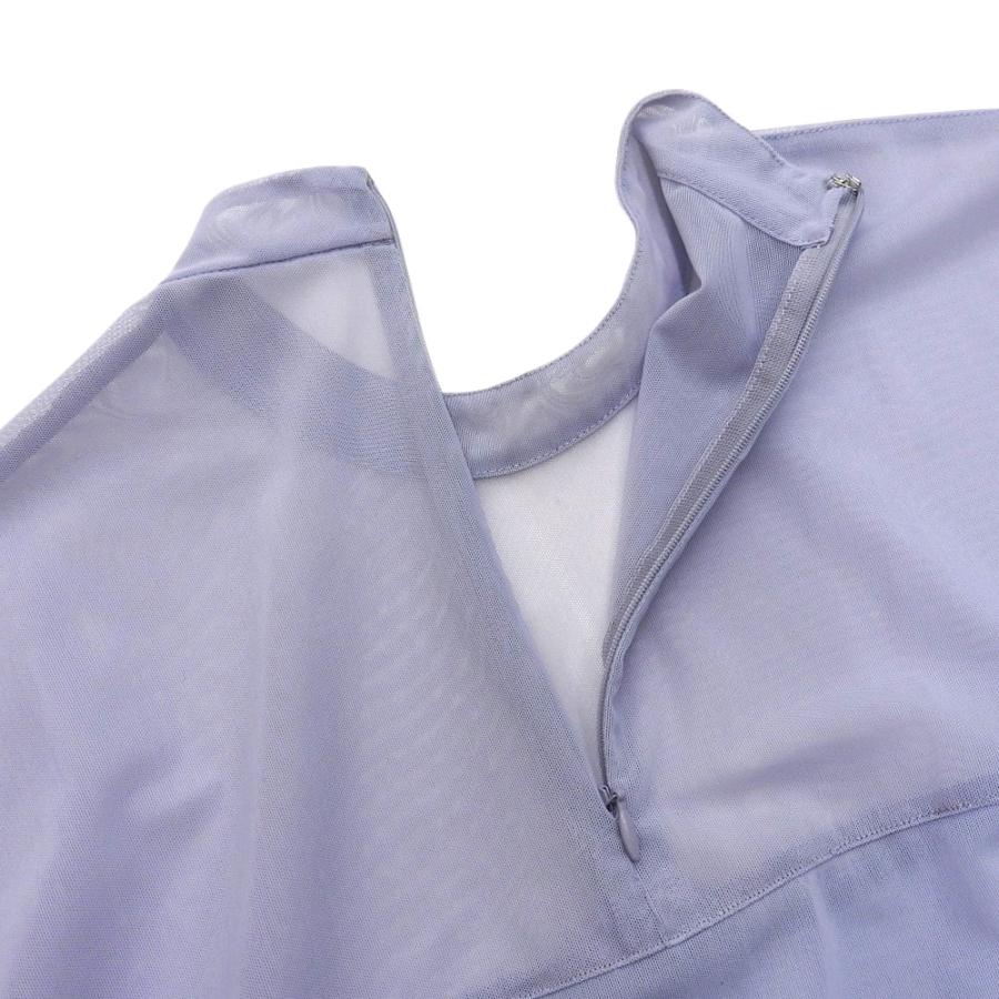 クラネ 新品同様 SHEER MESH CURVE SLEEVE TOPS トップス レディース ブルー 1 16122-4152 24SS 1 新品同様 CLANE クラネ SHEER MESH CURVE SLEEVE TOPS トップス