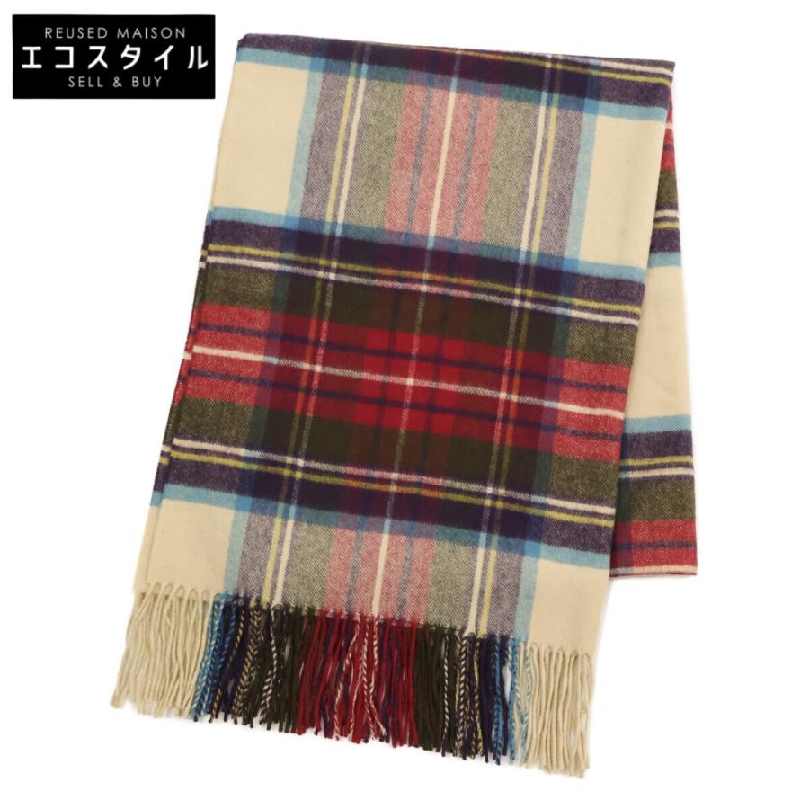 Johnstons ジョンストンズ タータンチェック カシミヤ フリンジ  