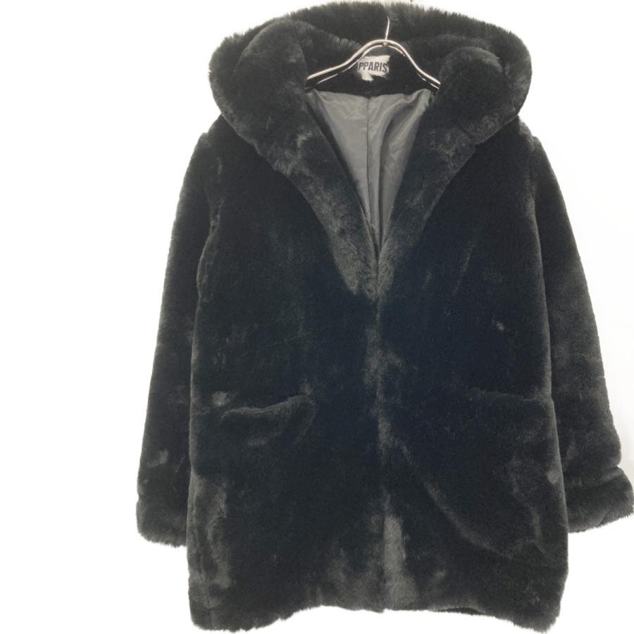 Apparis アパリス F46 ブラック フェイクファー コート S ポリエステル