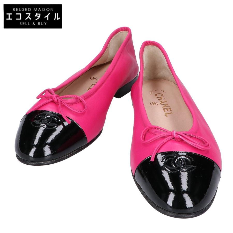 CHANEL シャネル ココマーク バレエシューズ フラットシューズ レザー CHANEL（シャネル） 美品 ココマーク バレリーナ レザー/パテント