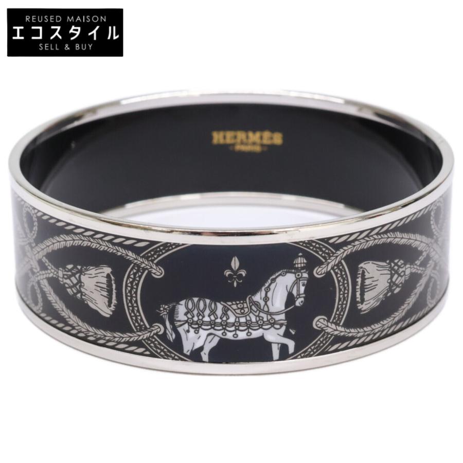 【希少】HERMES エルメス エマイユGM バングル /馬＆ロープ柄 ☆美品☆HERMES エルメス エマイユGM バングル / 馬＆ロープ柄 HERMES