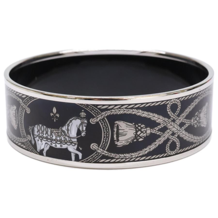 HERMES エルメス エマイユ ガダルキヴィール バングル シルバー ブラック HERMES/エルメス】エマイユ バングル シルバー×ブラック｜ヴァル