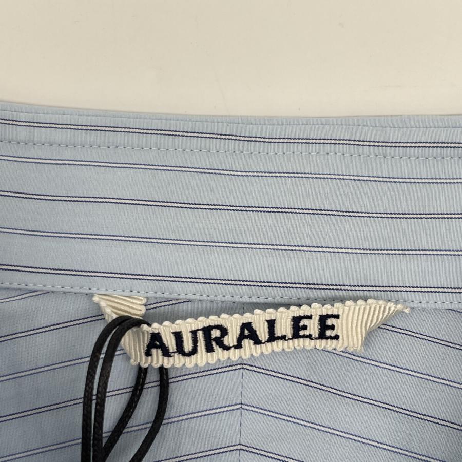 AURALEE オーラリー ブルー SUVIN HIGH COUNT CLOTH ストライプシャツ