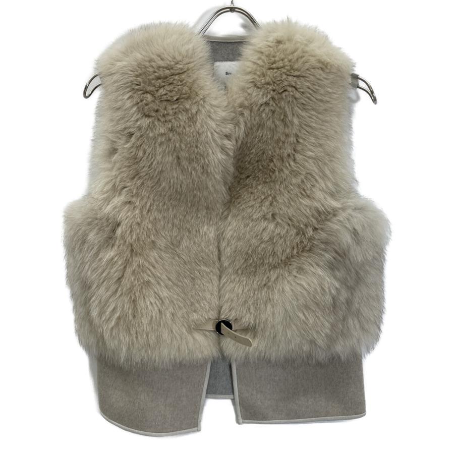 Sov. ソブ ブルーフォックスファー ベスト ジレ 36 ブラウン