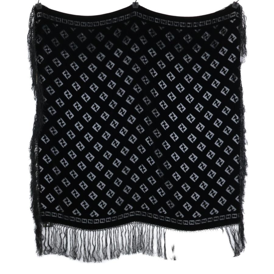 FENDI（フェンディ） 美品 ズッカ柄 シルク フリンジ ストール