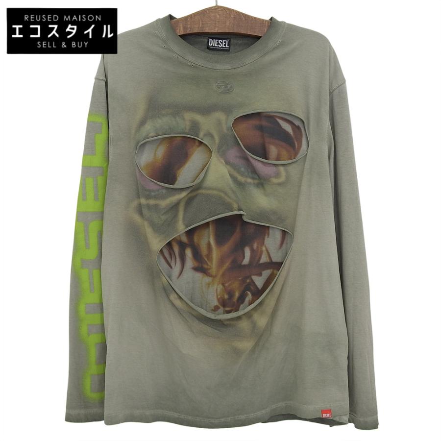 DIESEL（ディーゼル） T-CRANY ダメージ加工 レイヤー ロングTシャツ