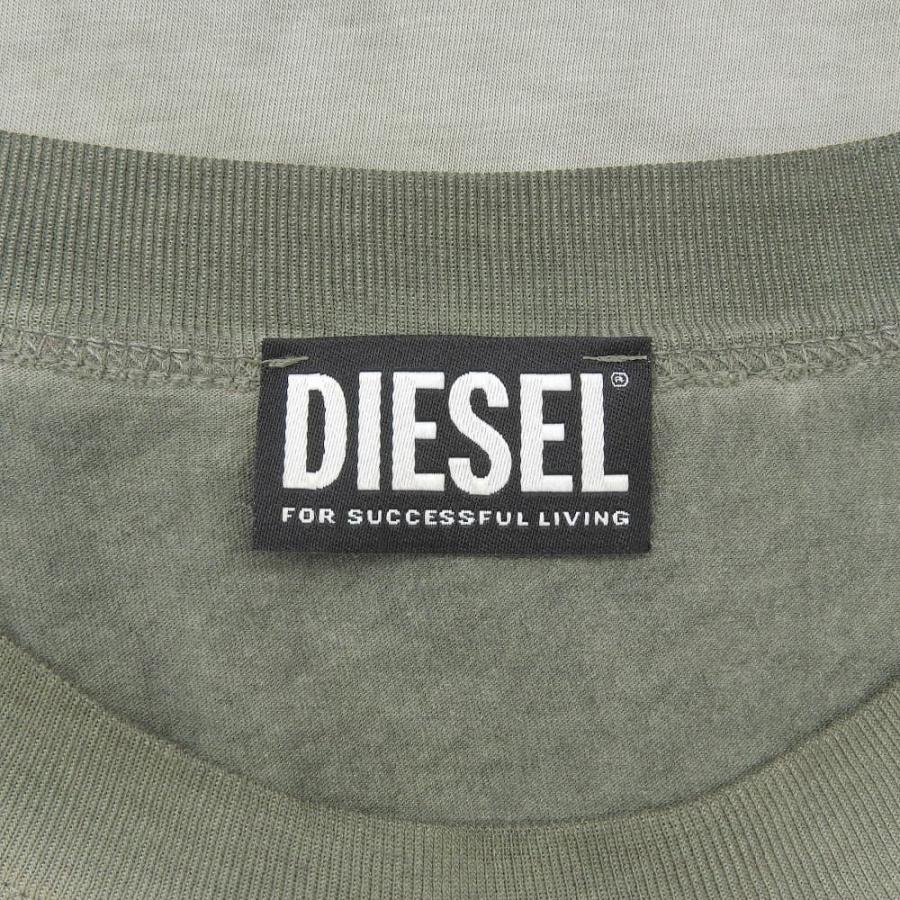 DIESEL ディーゼル ダメージ加工 Tシャツ XL グレー グランジ y2K DIESEL (ディーゼル) トロンプルイユ 総柄プリント クルーネック 半袖