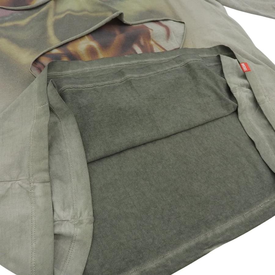 DIESEL（ディーゼル） T-CRANY ダメージ加工 レイヤー ロングTシャツ