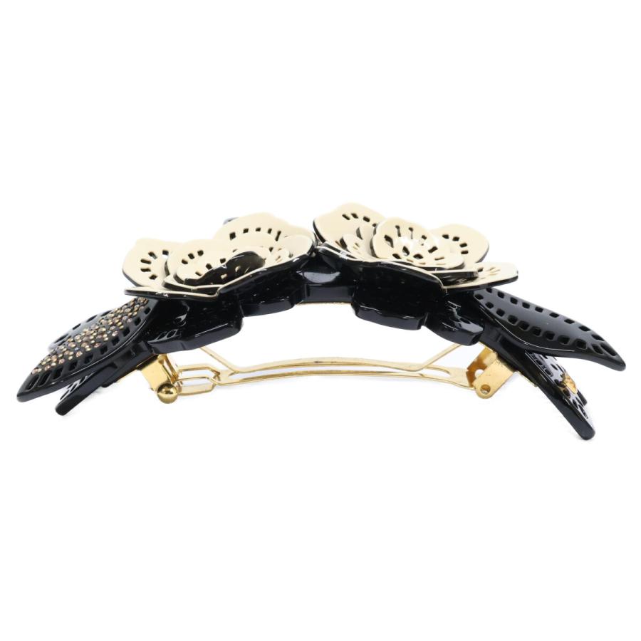 アレクサンドルドゥパリ リボン ラインストーン バレッタ ブラック アレクサンドルドゥパリ リボンバレッタ ブラック 黒 ラインストーン