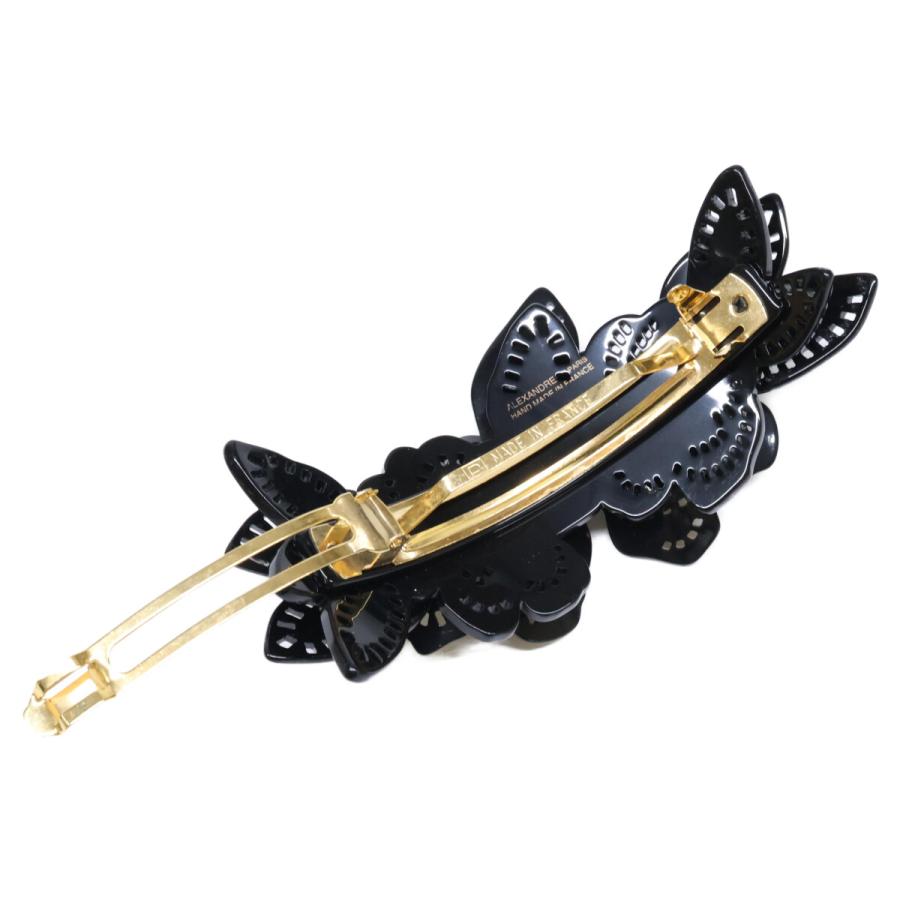 【美品】アレクサンドルドゥパリ　バレッタ　ラインストーン 美品 ALEXANDRE de PARIS アレクサンドル ドゥ パリ フラワー＆ライン