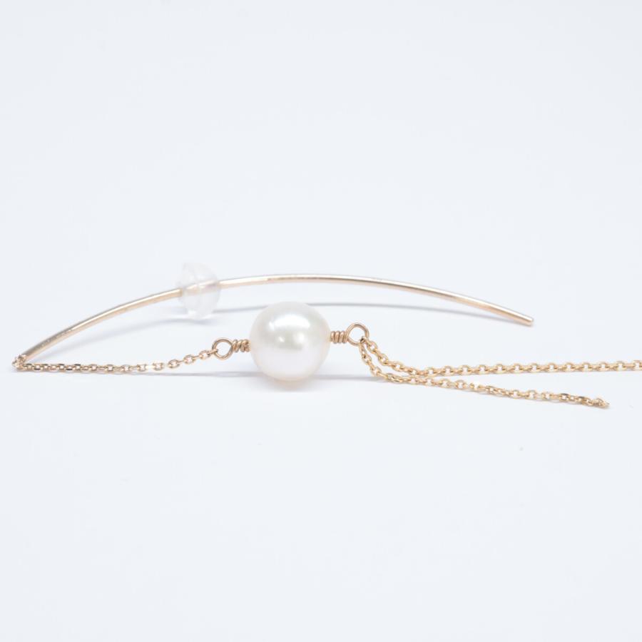 美品/ HIROTAKA ヒロタカ K10YG あこやパール チェーン ロング ピアス