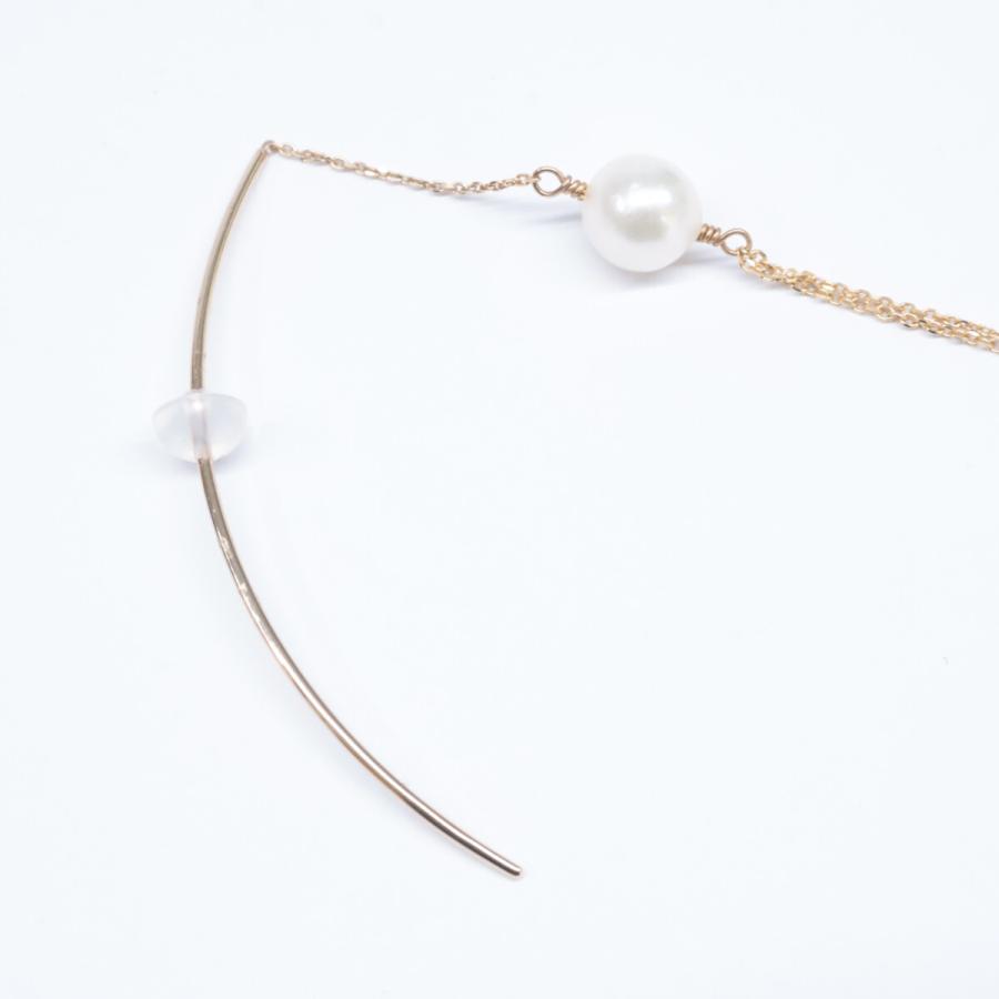 美品/ HIROTAKA ヒロタカ K10YG あこやパール チェーン ロング ピアス