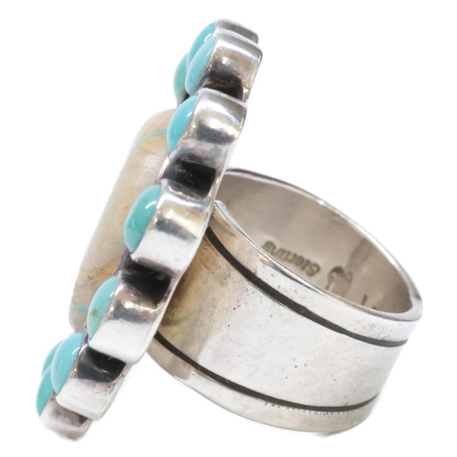美品 Harpo ハルポ 2711700730 Sterling ターコイズ フラワー リング