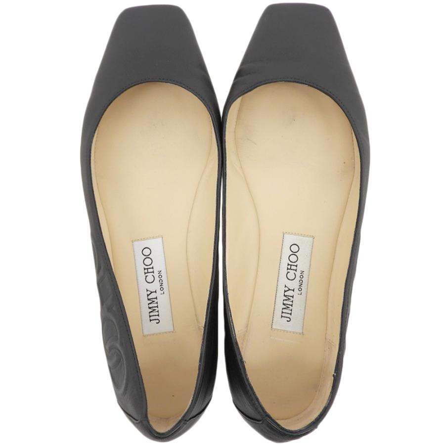 JIMMY CHOO ジミーチュウ レザー サイドロゴ フラットシューズ