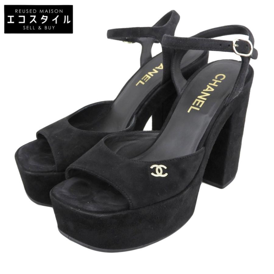 CHANEL（シャネル） スエード ココマーク ヒール サンダル レディース