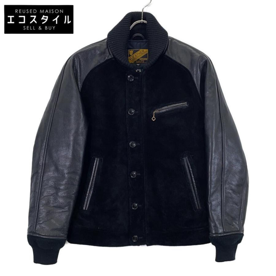 Y'2 LEATHER ワイツーレザー ブラック TB-136 スエード×レザー リブ