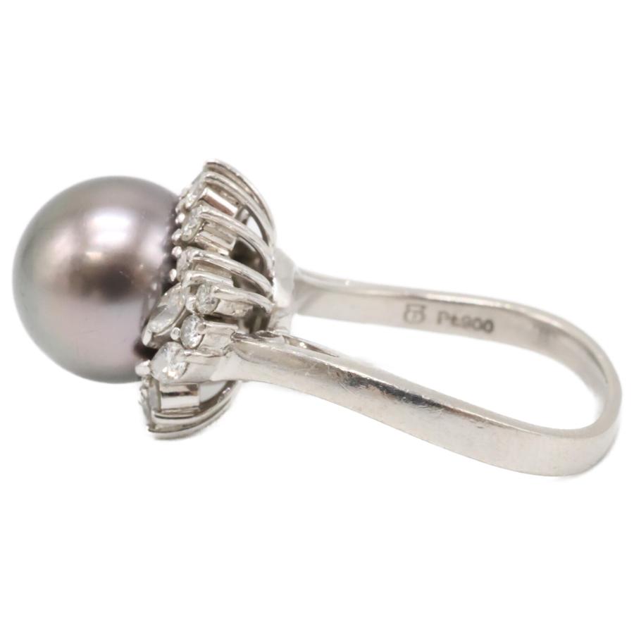 美品 TASAKI タサキ Pt900 0.43 10mmブラックパール ダイヤモンド