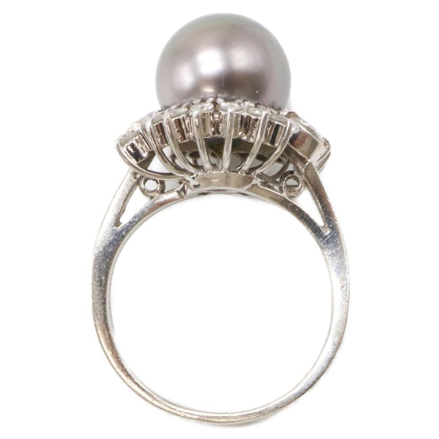 美品 TASAKI タサキ Pt900 0.43 10mmブラックパール ダイヤモンド