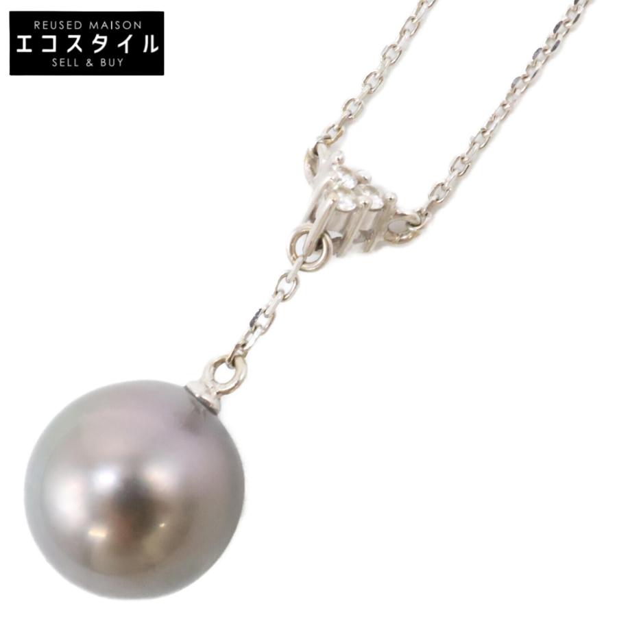 美品 TASAKI タサキ K18WG 0.04 10mmブラックパール ダイヤモンド
