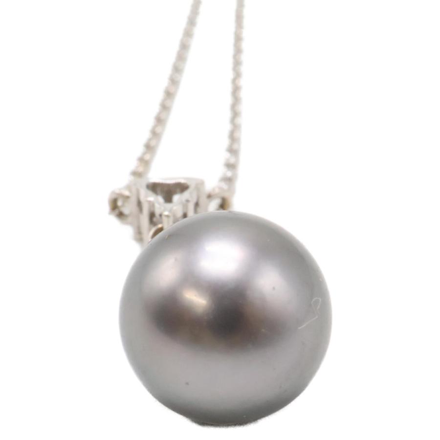 美品 TASAKI タサキ K18WG 0.04 10mmブラックパール ダイヤモンド