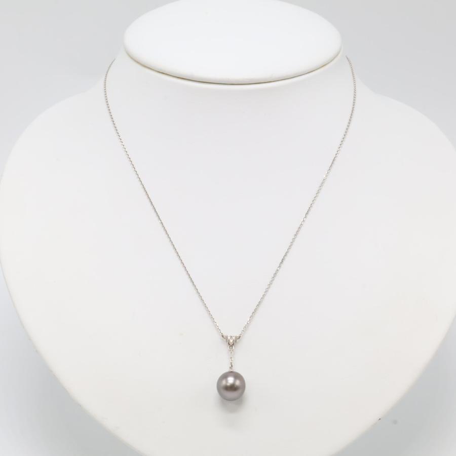 美品 TASAKI タサキ K18WG 0.04 10mmブラックパール ダイヤモンド