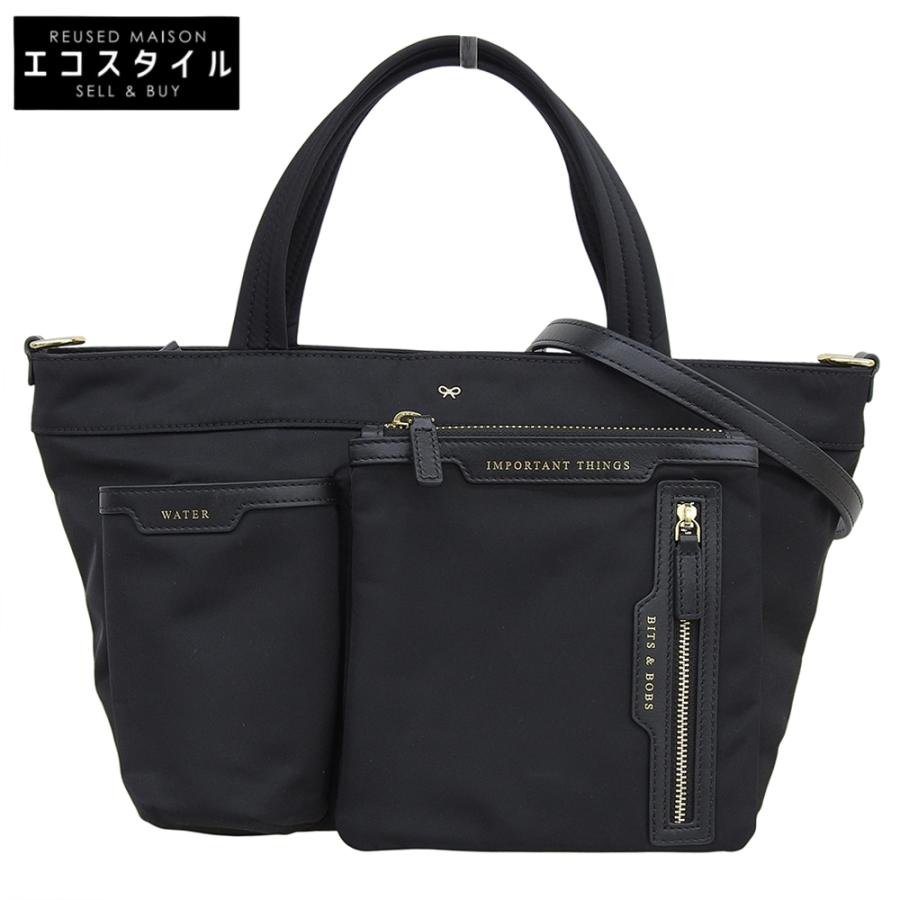 美品 ANYA HINDMARCH アニヤ ハインドマーチ ミニマルチポケットトート 