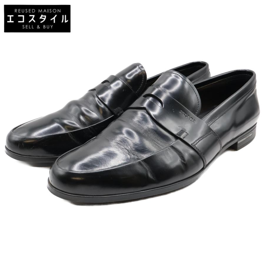 PRADA（プラダ） 2DE010 レザー コインローファー/シューズ 8 ブラック 
