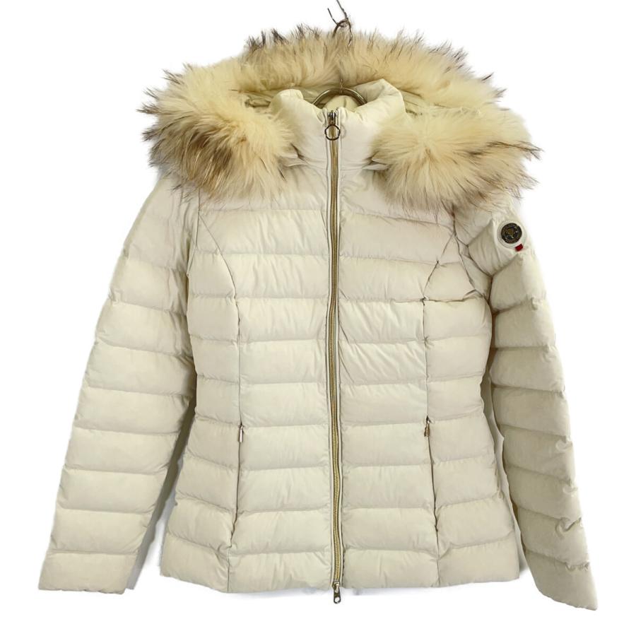 ケープホーン/定価9.7万 ネヴァド ファー付 ダウンJKT アイボリー 42 CAPE HORN ケープホーン アイボリー 72576 SALTA ラクーンファー付き