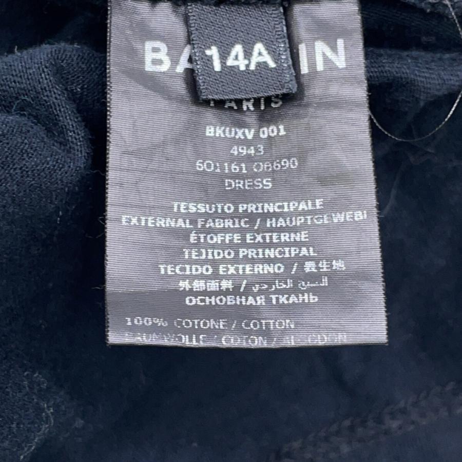 BALMAIN バルマン ブラック BKUXV001 ラインストーンロゴ 半袖Tシャツ ブラック 140 トップス コットン キッズ 中古_4