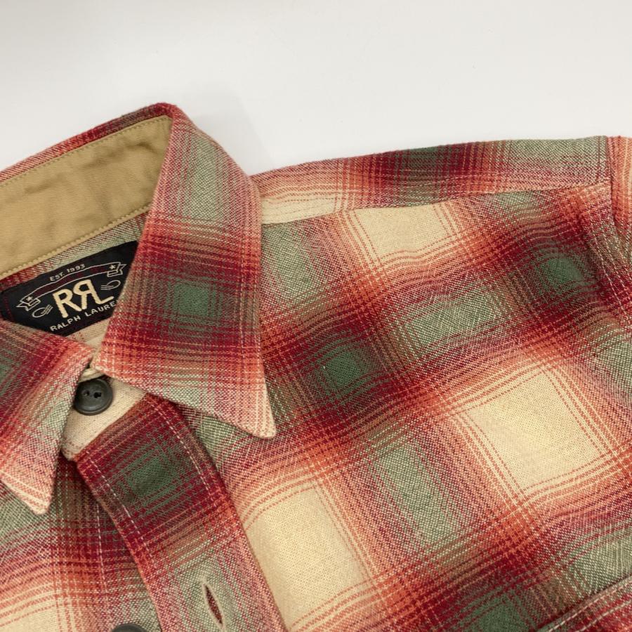 RRL ダブルアールエル 782567202001 レッド オンブレ チェックシャツ S