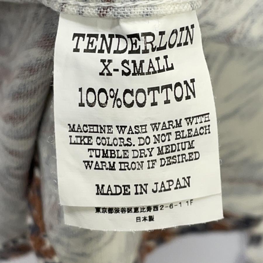 TENDERLOIN（テンダーロイン） ブラウン コットン ウルフ柄 長袖 開襟
