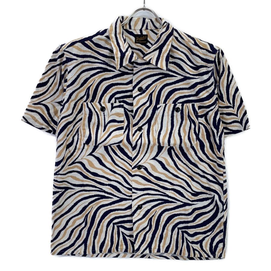 TENDERLOIN（テンダーロイン） ベージュ ゼブラ柄 長袖 開襟シャツ