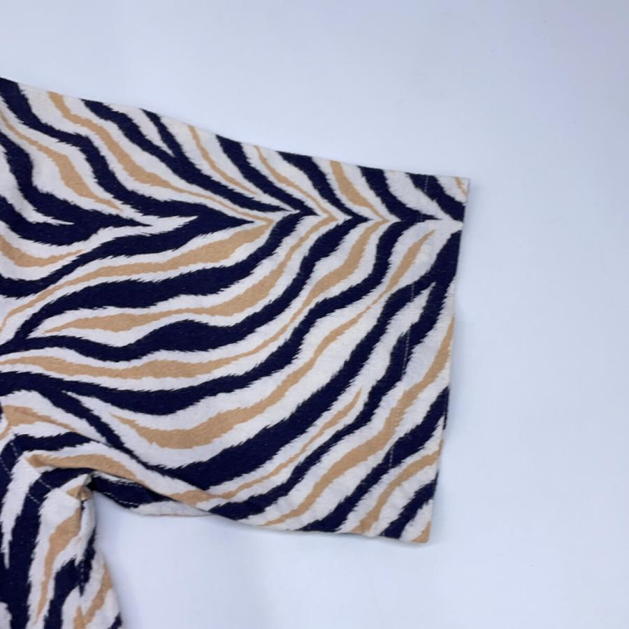 TENDERLOIN（テンダーロイン） ベージュ ゼブラ柄 長袖 開襟シャツ