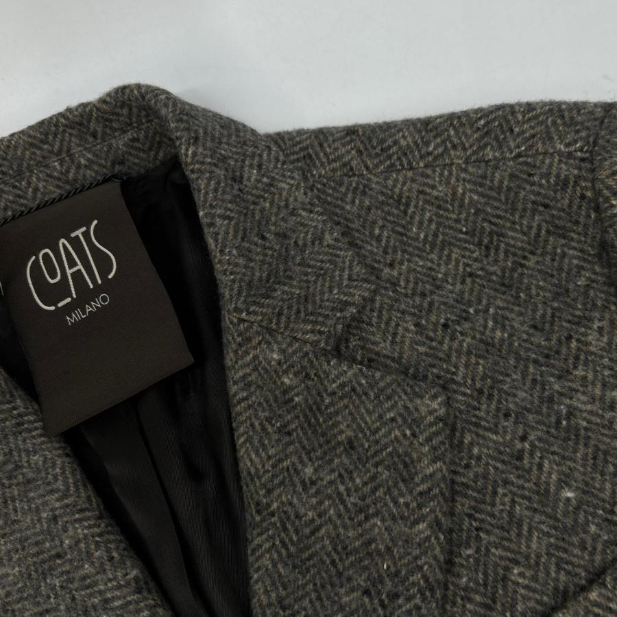 COATS MILANO コーツミラノ グレー ウール ヘリンボーン チェスターコート 50 COATS MILANO コーツミラノ グレー ウール ヘリンボーン チェスター