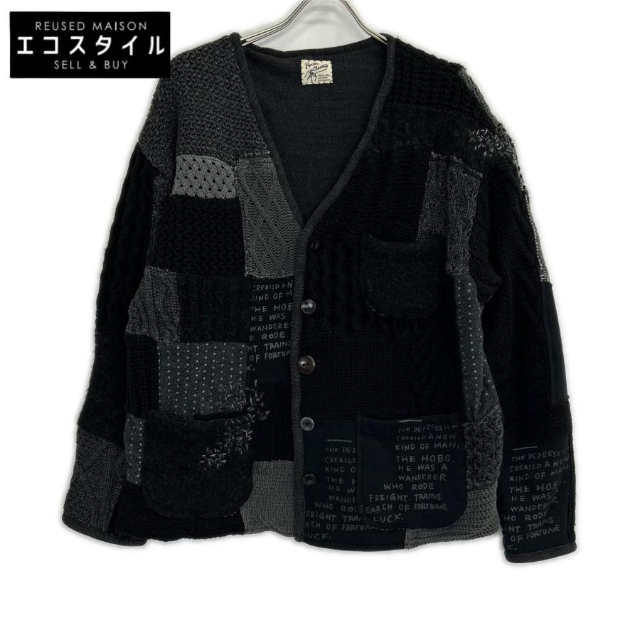 PORTER CLASSIC（ポータークラシック） ブラック パッチワーク ニット 